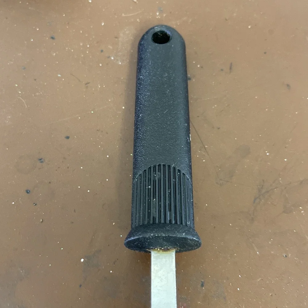 Vintage EKCO Slotted Metal Spoon Strainer Utensil‎ Black Handle